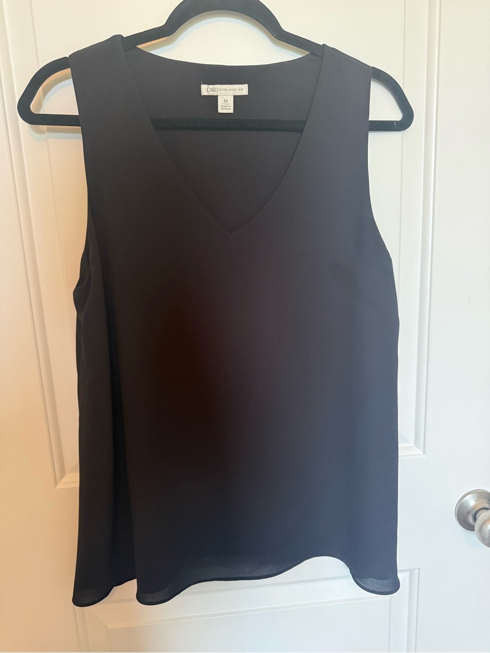 Cato Black V-Neck Sleeveless Tank Top